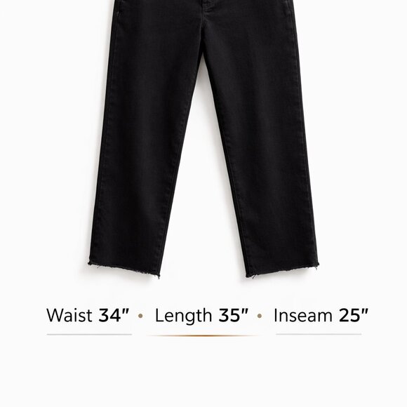 Frank & Eileen Women’s Cropped Pants – Size 10 – Dark Gray/Black Raw Hem Modern - Picture 3 of 11